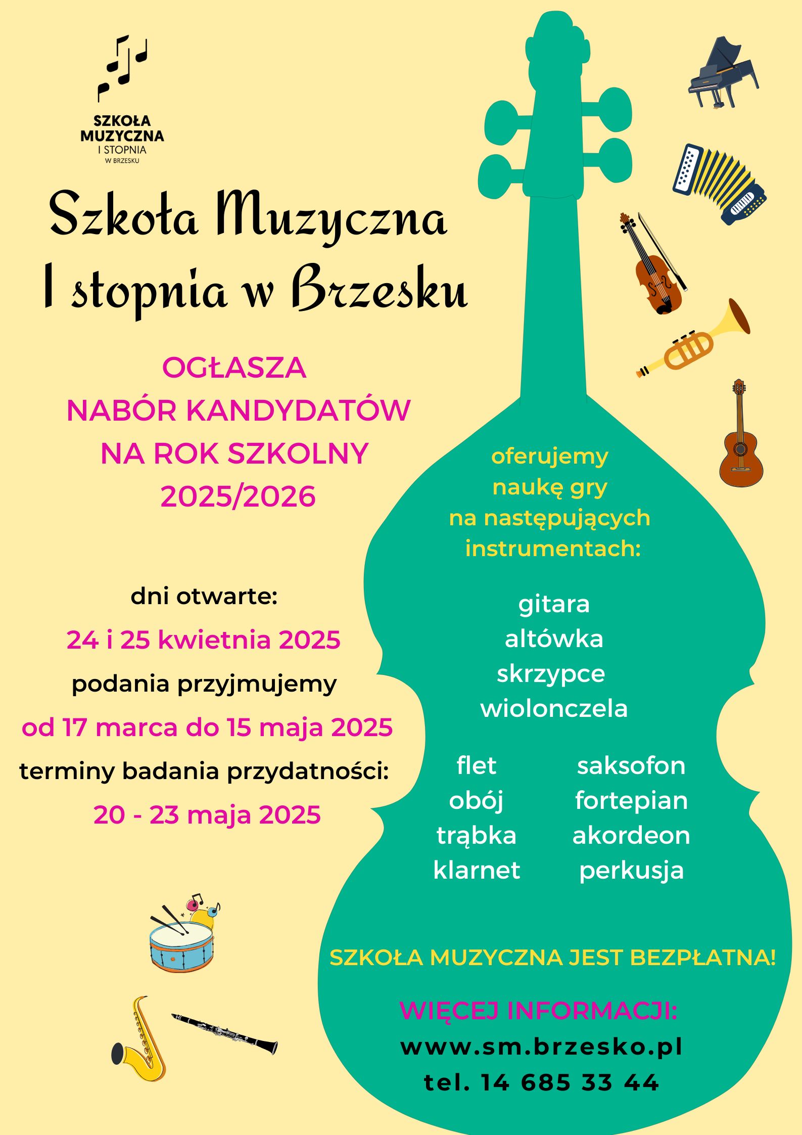 Plakat promujący rekrutację na rok szkolny 2025/2026